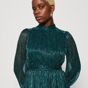 1. State Teal Shimmer Long Sleeve Dress